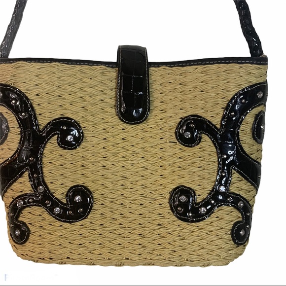 Brighton Valentina Straw Hand Bag Studs - Picture 2 of 8